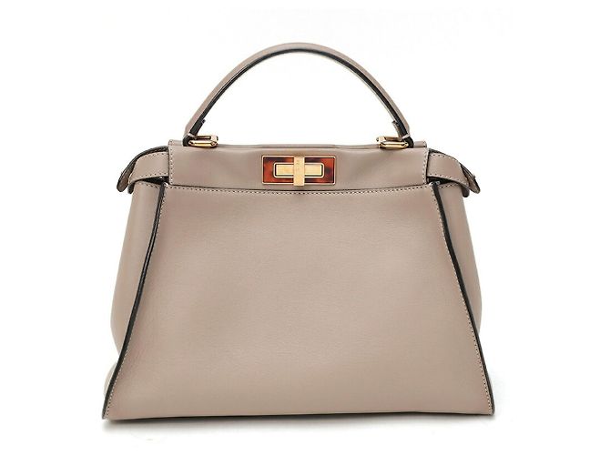 Borsa a tracolla Fendi Peekaboo Regular Grigio - vista 3
