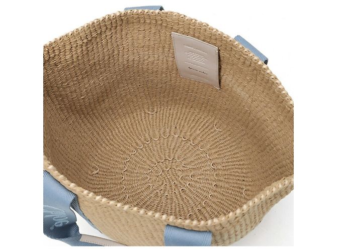 Chloé x Mifco Collaboration Woody Large Basket Bag Blue Beige - view 5