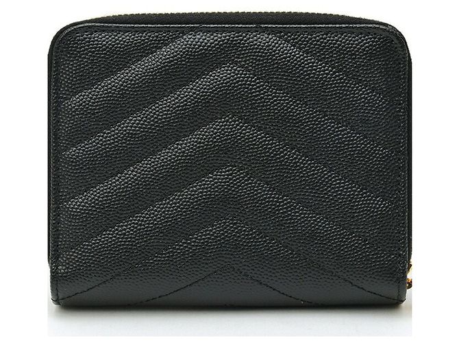 Cartera compacta con cremallera Saint Laurent Cassandra Matelassé Negro - vista 2