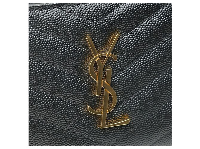 Cartera compacta con cremallera Saint Laurent Cassandra Matelassé Negro - vista 4