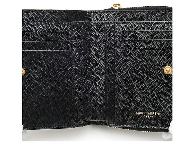 Cartera compacta con cremallera Saint Laurent Cassandra Matelassé Negro - vista 5