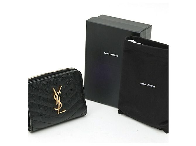 Cartera compacta con cremallera Saint Laurent Cassandra Matelassé Negro - vista 7