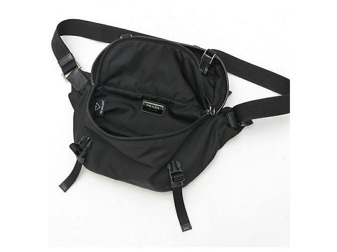 Borsa a tracolla Prada Re-Nylon x Saffiano Leather Nero - vista 7