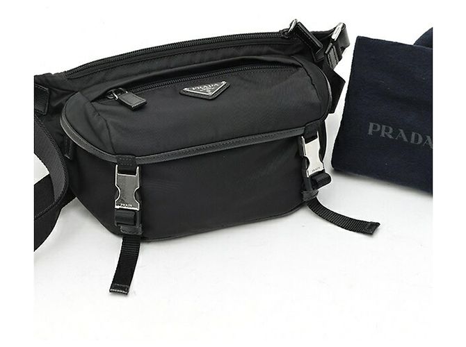 Borsa a tracolla Prada Re-Nylon x Saffiano Leather Nero - vista 8