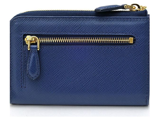 Prada Saffiano Leather Key Case Coin Purse Blue - view 2