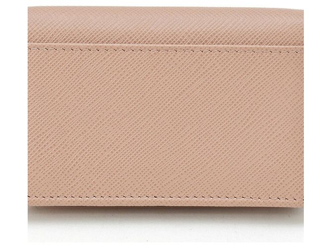 Tarjetero de piel Saffiano Prada Beige - vista 2