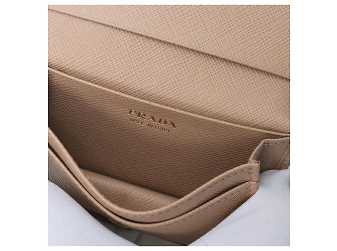 Tarjetero de piel Saffiano Prada Beige - vista 5