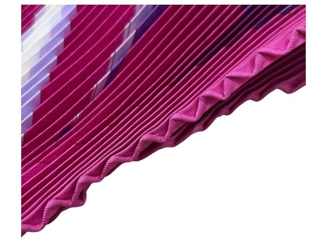 Hermès Sciarpa plissettata HERMES Les Folies du Ciel Rosa - vista 8