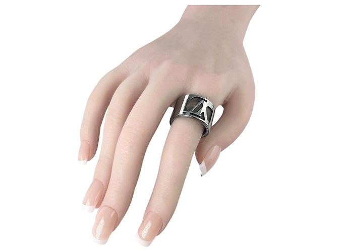 Louis Vuitton Cape Town Band Ring Braun Silber - Ansicht 5