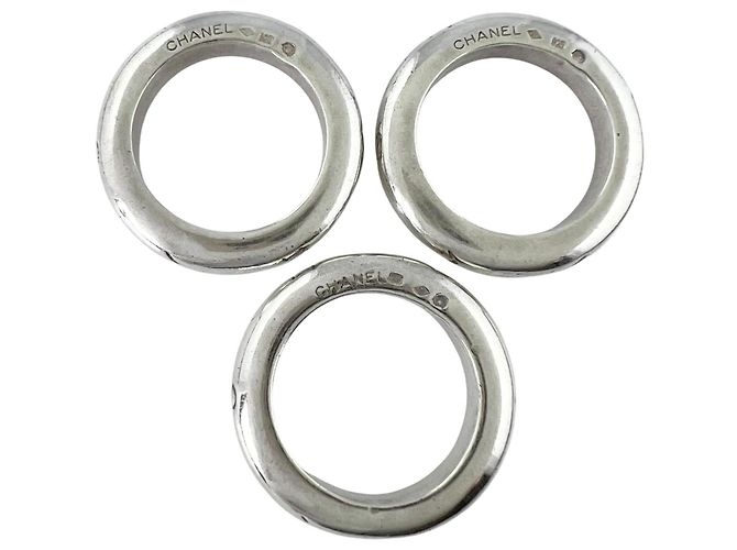 Anello Chanel Triple Logo in Argento - vista 2