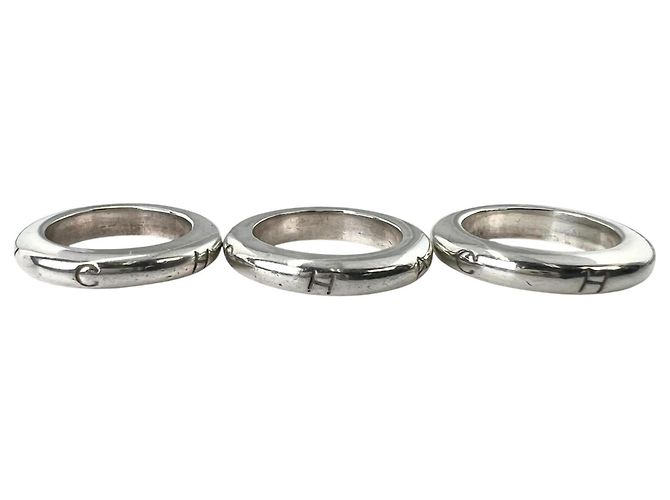 Anello Chanel Triple Logo in Argento - vista 3