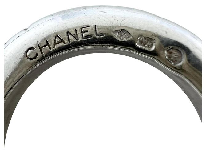 Anello Chanel Triple Logo in Argento - vista 7