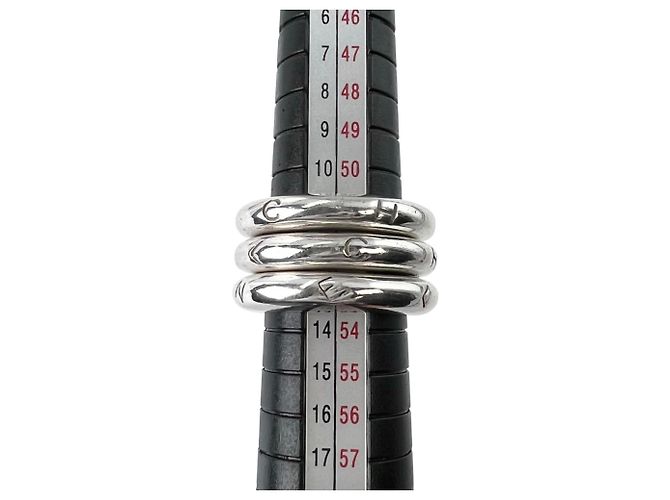 Anello Chanel Triple Logo in Argento - vista 9