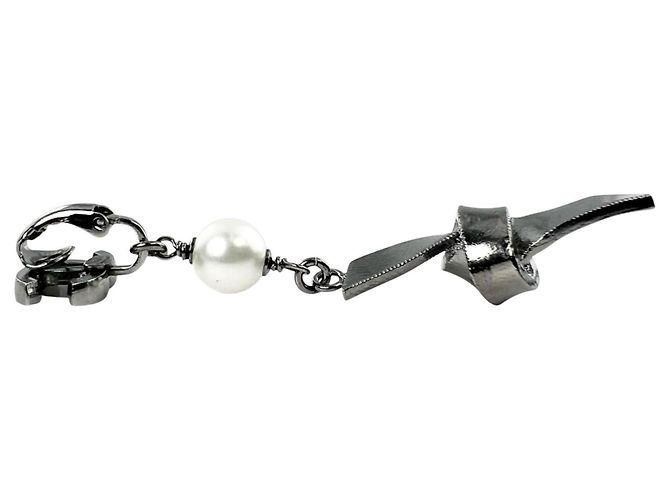 Pendientes de clip Chanel Coco Mark con motivo de lazo Plata - vista 5
