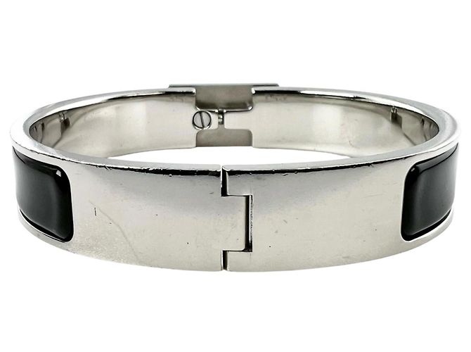Hermès Bracciale HERMES Clic Anau Nero Argento - vista 3