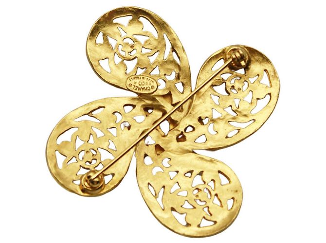 Spilla Fiore Dorato Chanel D'oro - vista 2