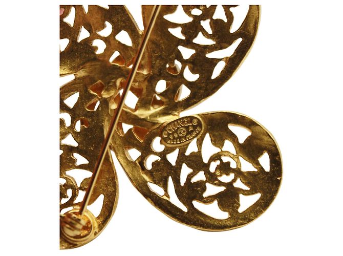 Spilla Fiore Dorato Chanel D'oro - vista 6