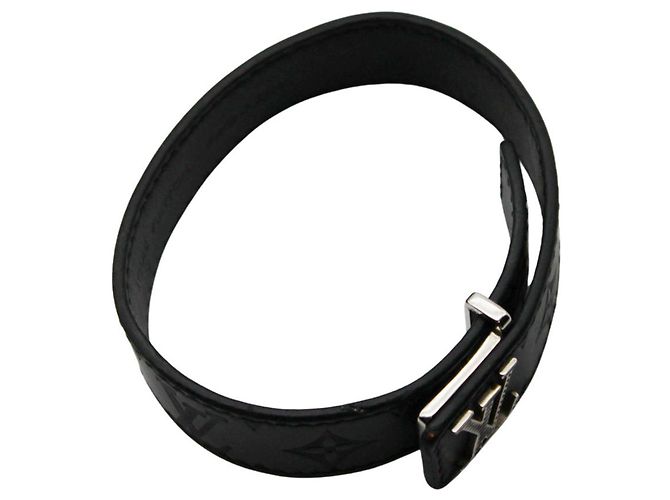 Bracciale in pelle con charm Louis Vuitton Nero - vista 4