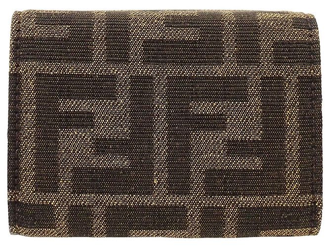 Zucca Fendi Damen Trifold Geldbörse Braun - Ansicht 2