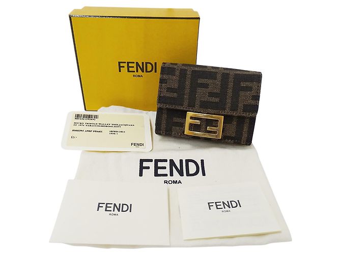 Zucca Fendi Damen Trifold Geldbörse Braun - Ansicht 5