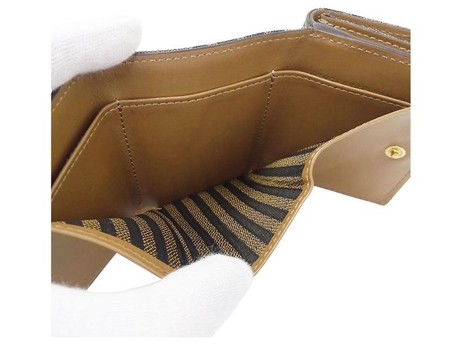 Zucca Fendi Damen Trifold Geldbörse Braun - Ansicht 8