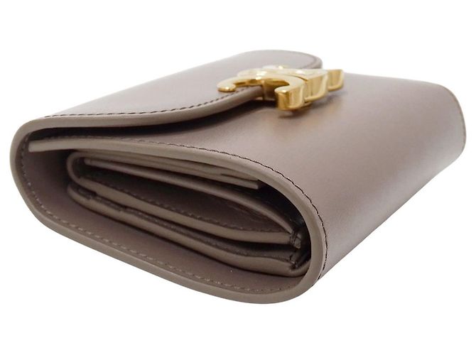 Céline Cartera tri-fold para mujer Celine en Greige Gris - vista 3