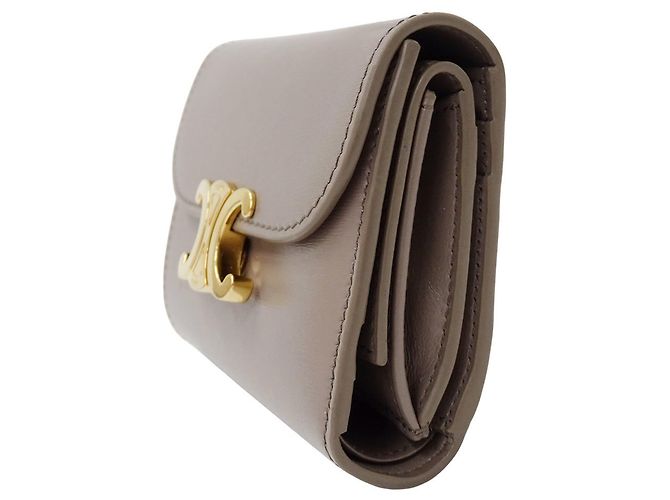 Céline Cartera tri-fold para mujer Celine en Greige Gris - vista 4