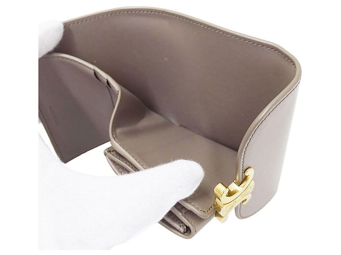 Céline Cartera tri-fold para mujer Celine en Greige Gris - vista 8