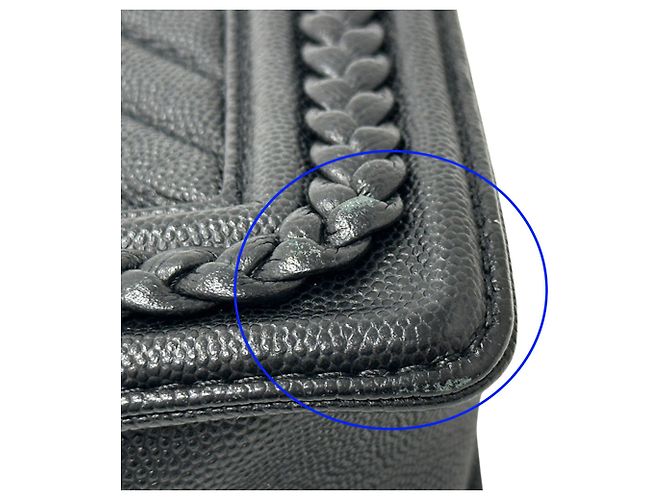Borsa Chanel Boy V-Stitch Nero - vista 11