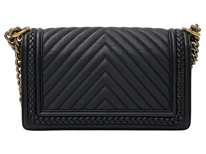 Borsa Chanel Boy V-Stitch Nero - vista 2