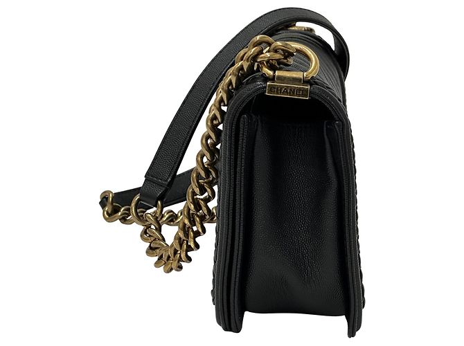 Borsa Chanel Boy V-Stitch Nero - vista 8