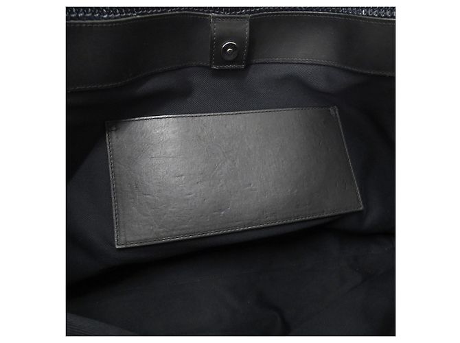 Borsa Tote Saint Laurent in rafia nera Nero - vista 9