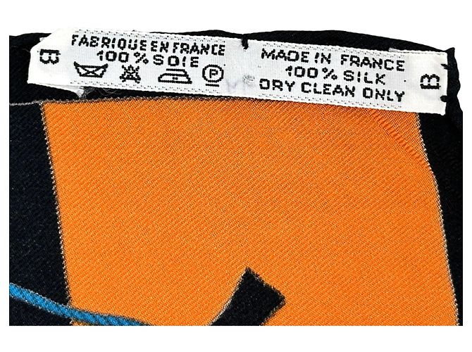 Hermès Foulard Hermes Carre 90 SOIES VOLANTES Marrone Nero Multicolore - vista 4