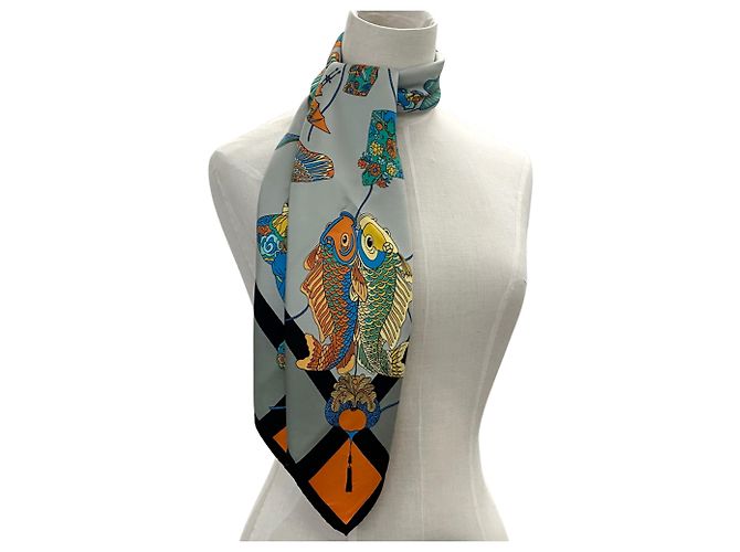 Hermès Foulard Hermes Carre 90 SOIES VOLANTES Marrone Nero Multicolore - vista 5