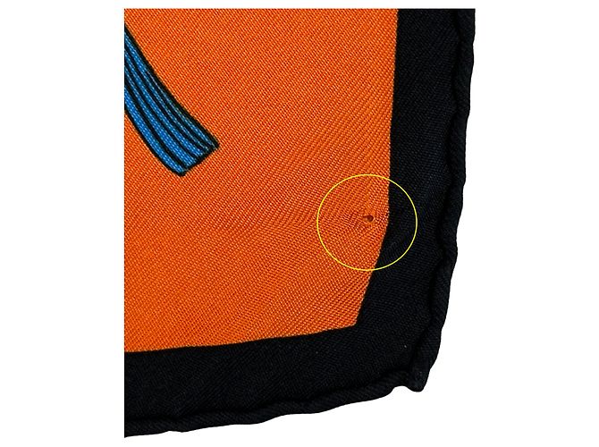 Hermès Foulard Hermes Carre 90 SOIES VOLANTES Marrone Nero Multicolore - vista 6