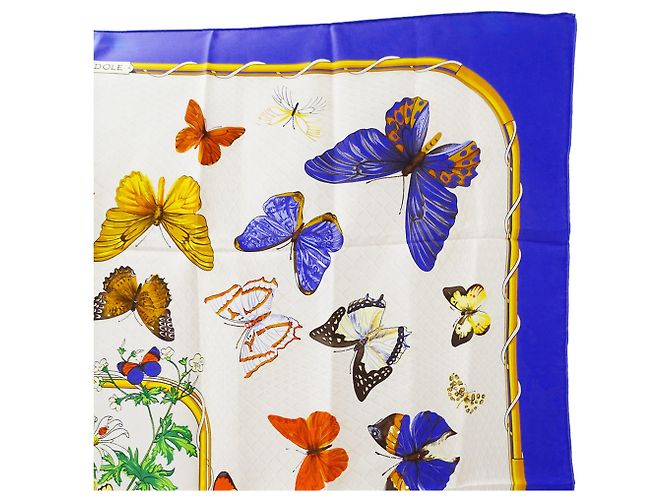Hermès Pañuelo de seda azul Hermes - vista 3