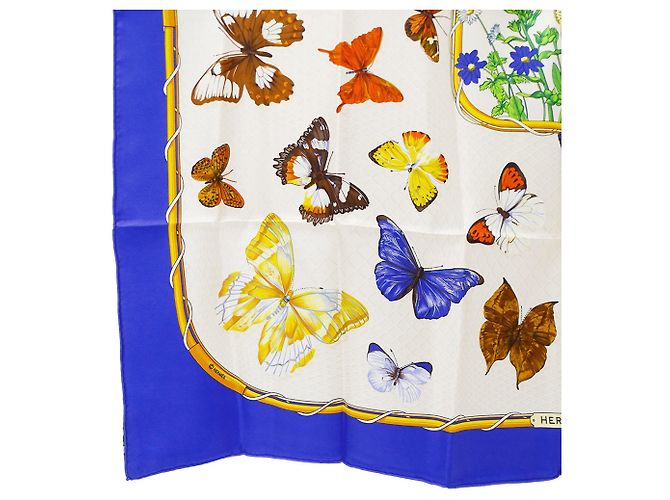 Hermès Pañuelo de seda azul Hermes - vista 4