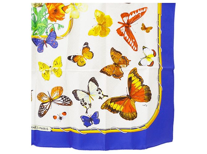 Hermès Pañuelo de seda azul Hermes - vista 5