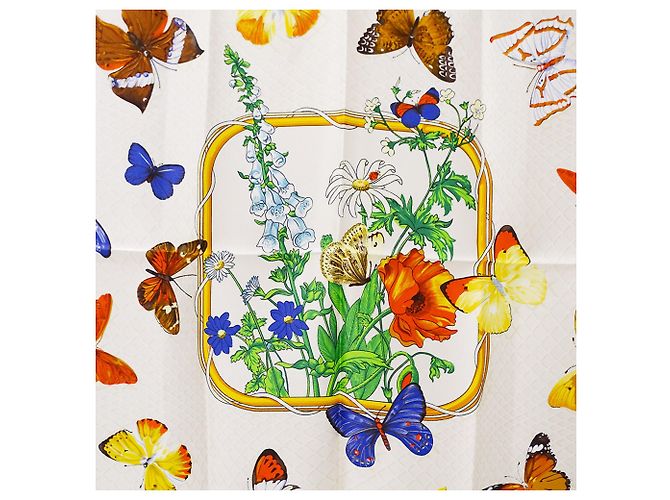Hermès Pañuelo de seda azul Hermes - vista 6