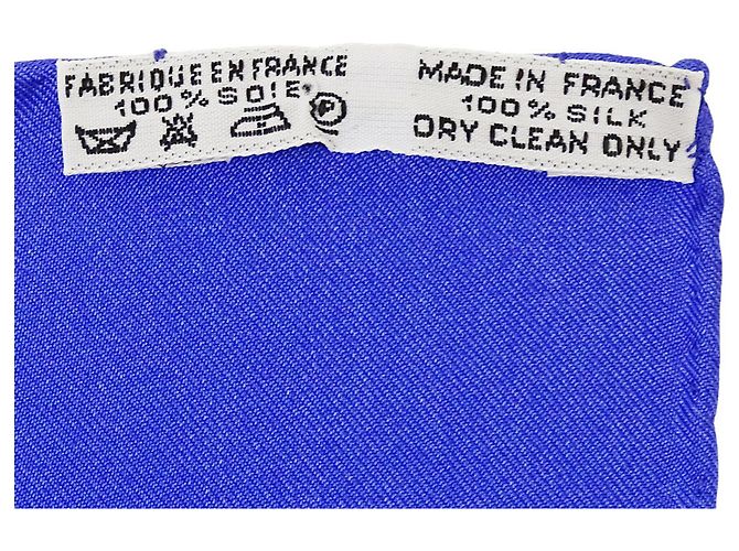 Hermès Pañuelo de seda azul Hermes - vista 7