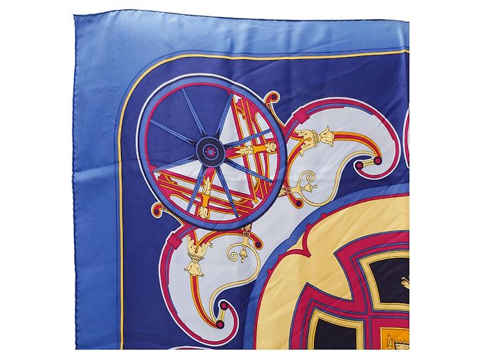 Hermès Foulard Hermes Carre 90 - Washington's Carriage Blu - vista 2