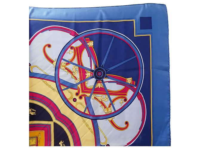 Hermès Foulard Hermes Carre 90 - Washington's Carriage Blu - vista 3