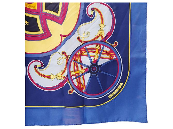 Hermès Foulard Hermes Carre 90 - Washington's Carriage Blu - vista 5