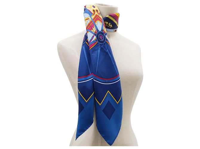 Hermès Foulard Hermes Carre 90 - Washington's Carriage Blu - vista 8
