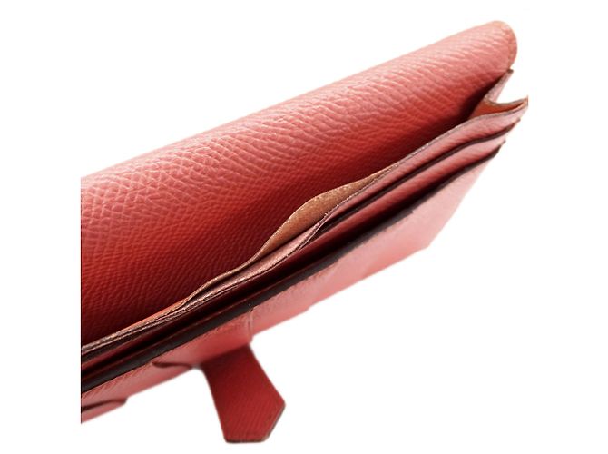 Hermès Cartera Larga Bearn para Mujer Hermes Rosa Roja - vista 11