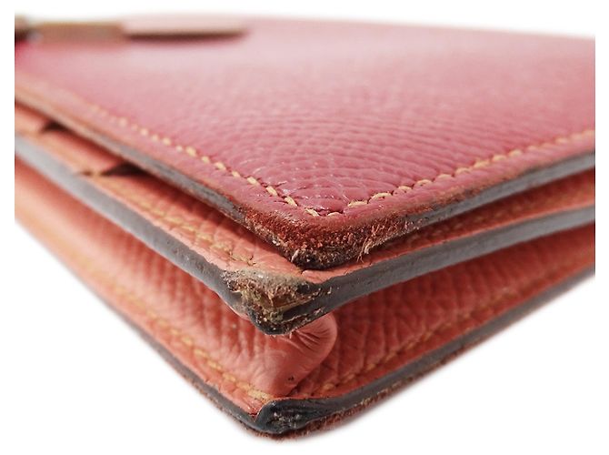 Hermès Cartera Larga Bearn para Mujer Hermes Rosa Roja - vista 13