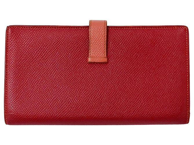 Hermès Cartera Larga Bearn para Mujer Hermes Rosa Roja - vista 2