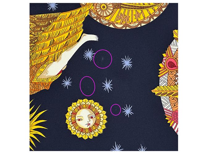 Hermès Foulard Hermes Carre 90 - LE ROY SOLEIL Nero Multicolore Giallo - vista 9