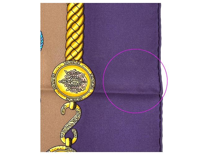Hermès Hermes Les Tambours Scarf Braun Mehrfarben Lila - Ansicht 10