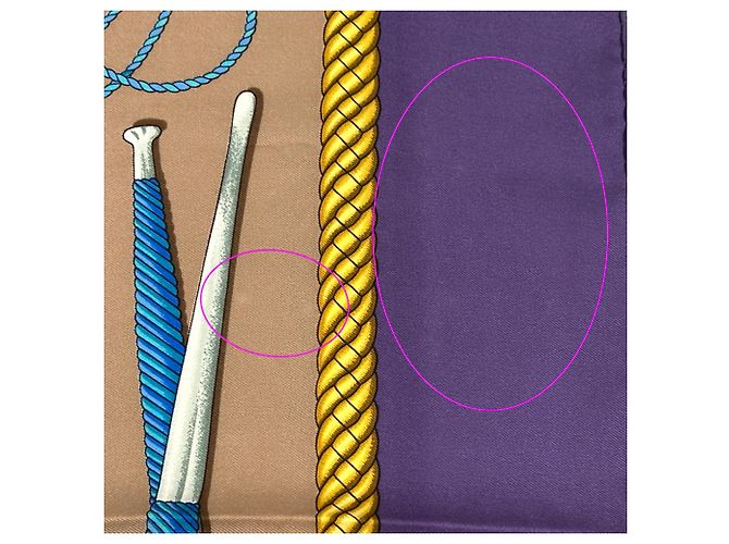 Hermès Hermes Les Tambours Scarf Braun Mehrfarben Lila - Ansicht 13